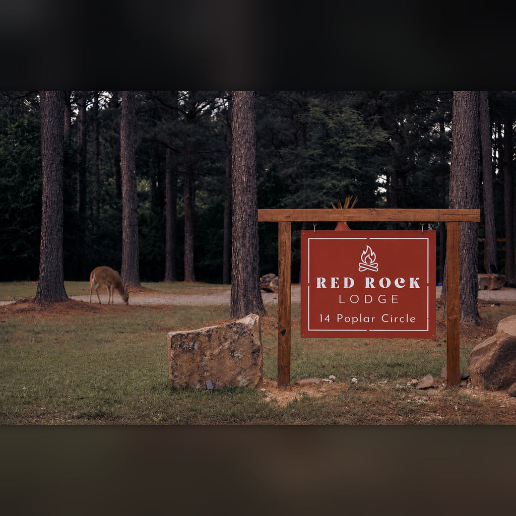 Red Rock Lodge cabin name sign panel (sign only, posts not included)