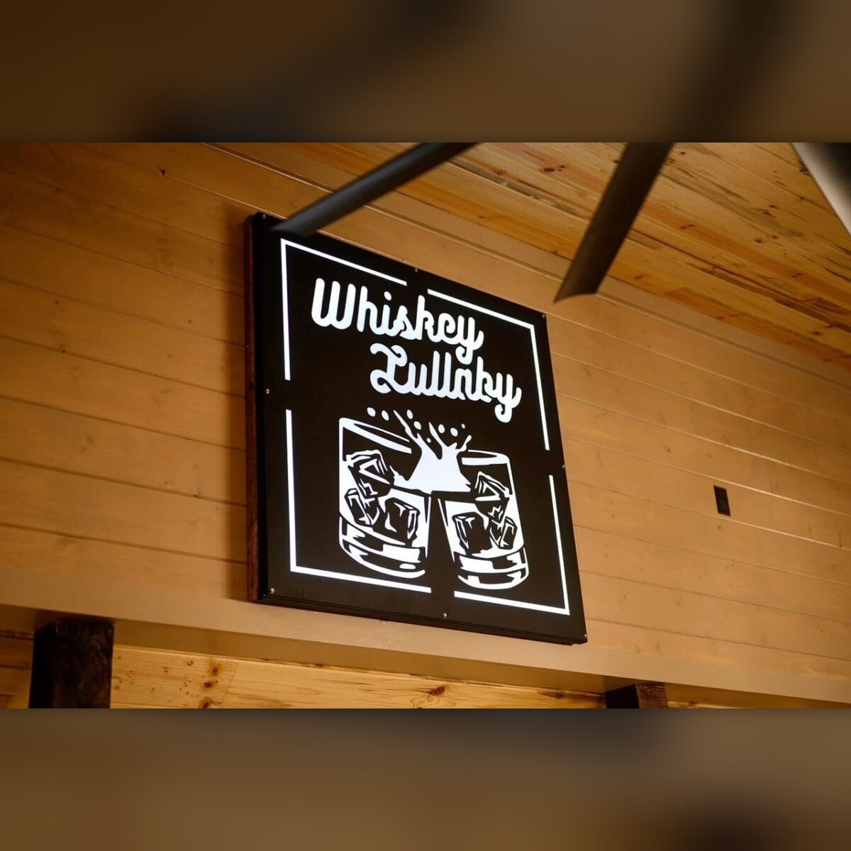 Custom Whiskey Lullaby steel wall sign