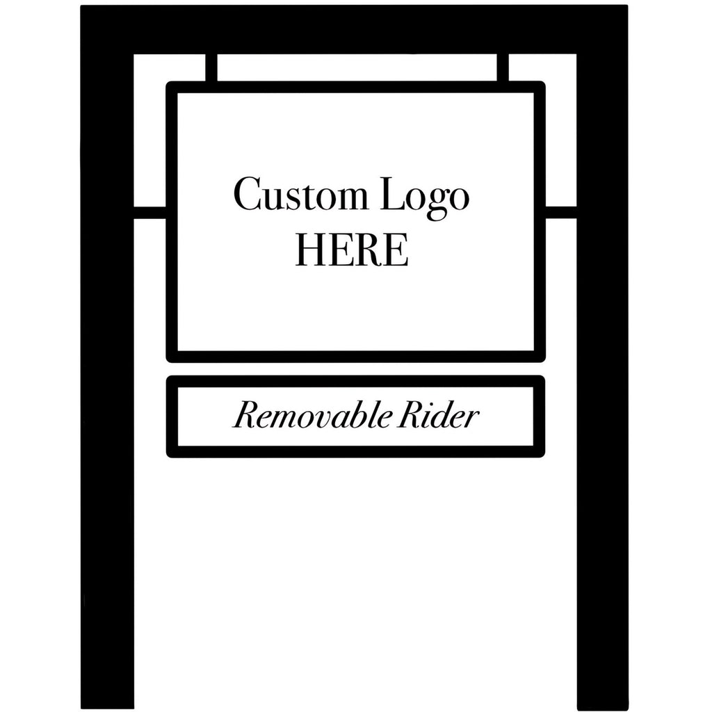 4x3 frame layout with custom logo insert and removable rider