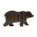 Bear steel sculpture, interlocking laser-cut steel ribs, on white