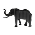 Elephant steel sculpture, interlocking laser-cut steel ribs, on white