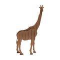 Giraffe steel sculpture, interlocking laser-cut steel ribs, on white