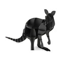 Kangaroo steel sculpture, interlocking laser-cut steel ribs, on white