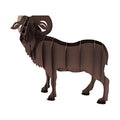 Ram steel sculpture, interlocking laser-cut steel ribs, on white