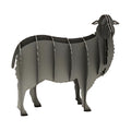 Sheep steel sculpture, interlocking laser-cut steel ribs, on white