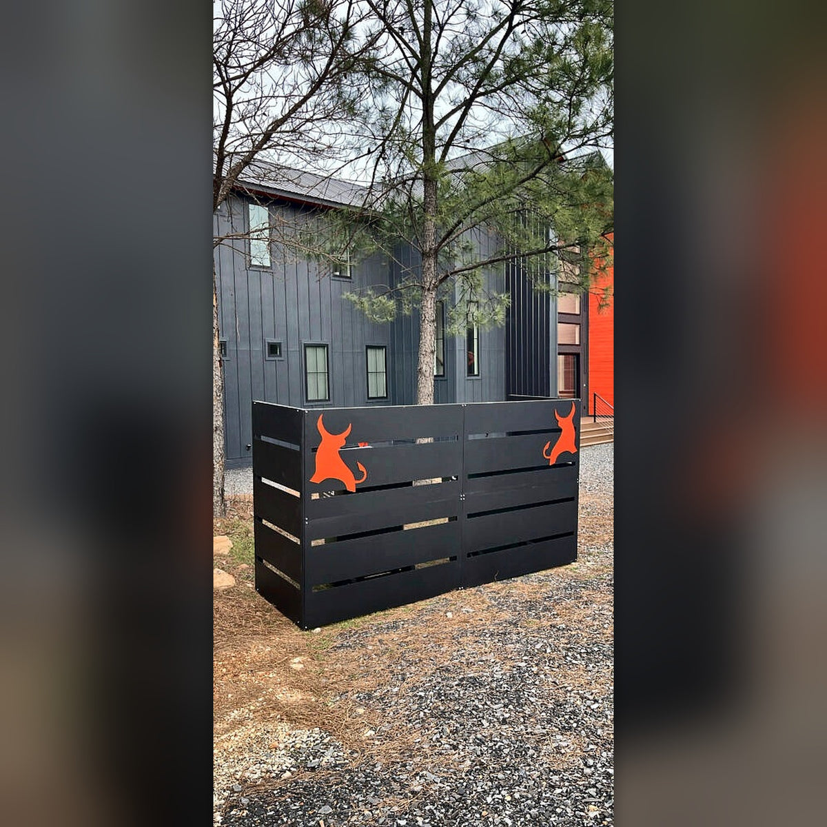 Steel privacy screen with CNC cutouts
